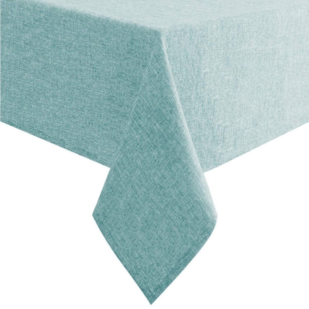 NEW Faux Linen Square Wrinkle Stain Resistant Washable Tablecloth 72x54”